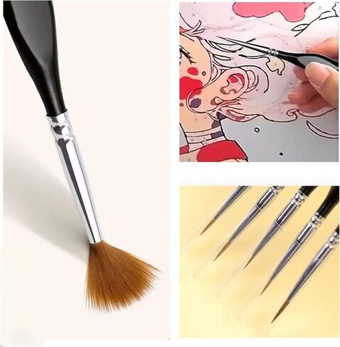 10pcs Detail Paint Brushes Set Miniature Brushes for Fine Detailing Art Painting Acrylic, Watercolor, Oil, Models, 40k in Saudi Arabia