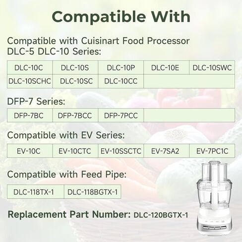 محضرة طعام صغيرة متوافقة مع كويزينارت DLC-5 DLC-10C DLC-10S DLC-10P DFP-7BC استبدال #: DLC-120BGTX-1 in Kuwait