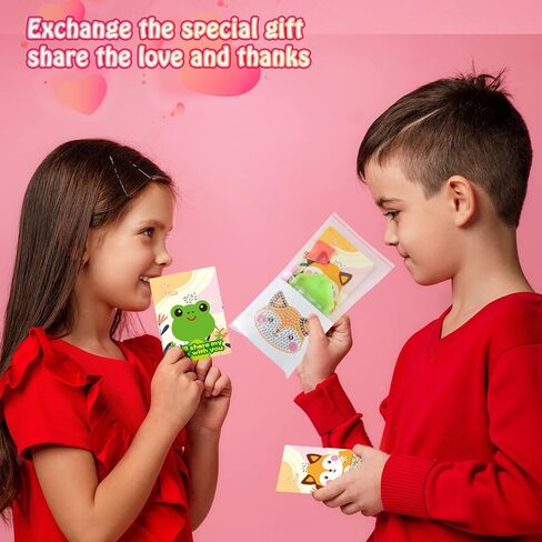 Shemira 24 Pack Valentine's Day Cards for Kids with 5D Diamond Art Painting Kit, Valentines Gift for Kids Classroom, Valentine's Party Favor, School Valentine's Art Activity, Valentine's Art Craft Kit in Saudi Arabia