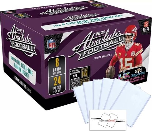 2025 Absolute Football NFL Retail Box with 192 Trading Cards + 6 Toploaders + StreetCards Magnet! Look for The Kaboom Insert! in Kuwait