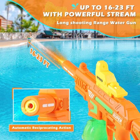 مسدس مياه كهربائي، مسدسات مياه في نهاية المطاف مع مسدس واقعي كمامة لهب ذات سعة عالية، مسدسات رش تلقائية للصيف في الهواء الطلق على الشاطئ، لعبة حفلة حمام السباحة للأطفال البالغين in Kuwait