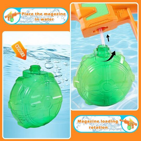 مسدس مياه كهربائي، مسدسات مياه في نهاية المطاف مع مسدس واقعي كمامة لهب ذات سعة عالية، مسدسات رش تلقائية للصيف في الهواء الطلق على الشاطئ، لعبة حفلة حمام السباحة للأطفال البالغين in Kuwait