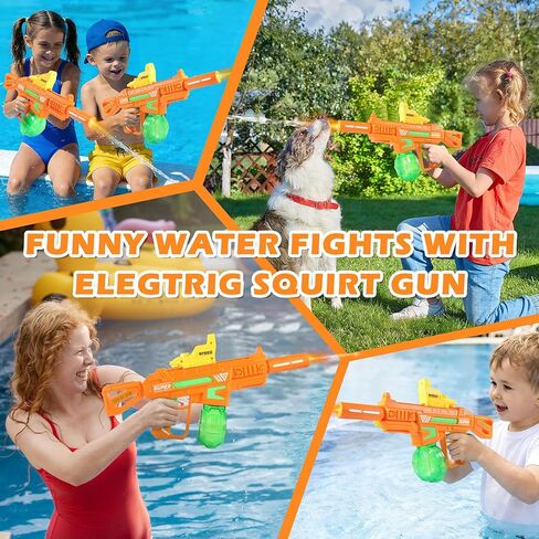 مسدس مياه كهربائي، مسدسات مياه في نهاية المطاف مع مسدس واقعي كمامة لهب ذات سعة عالية، مسدسات رش تلقائية للصيف في الهواء الطلق على الشاطئ، لعبة حفلة حمام السباحة للأطفال البالغين in Kuwait