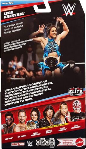 Mattel WWE Elite Action Figure & Accessories، مجموعة السلسلة #124، ليرا فالكريا مقاس 6 بوصات مع 25 نقطة مفصلية وأيدي قابلة للتبديل in Kuwait