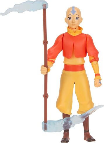 Jazwares Avatar: The Last Airbender Aang (الكتاب الأول) - مجسم بمقياس 4.5 بوصة مع طاقم العمل وتأثيرات الهواء in Kuwait