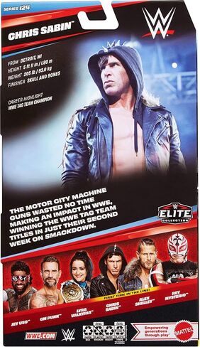 مجموعة شخصيات وإكسسوارات Mattel WWE Elite، السلسلة رقم 124، كريس سابين مقاس 6 بوصات مع 25 نقطة مفصلية وأيدي قابلة للتبديل in Kuwait
