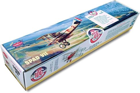 مجموعة نموذج طائرة من خشب البلسا المقطوع بالليزر من Guillow Spad VII، مقاس 18 بوصة in Kuwait