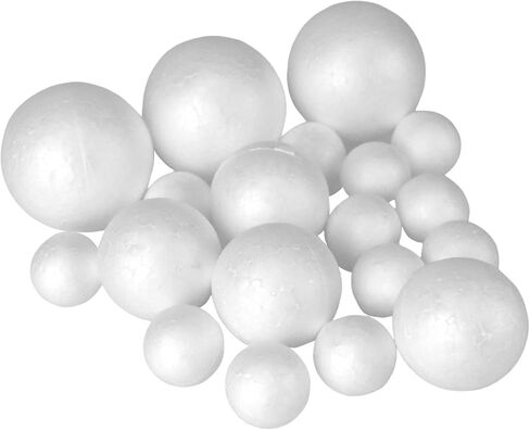 Homeford Assorted Polyfoam Craft Balls, 19-Piece, White in Saudi Arabia