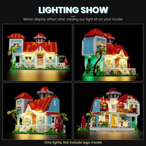 Light Kit Compatible with Lego Lilo and Stitch Beach House, LED Lighting Decoration Compatible with Lego 43268 Building Set - No Model Only Light in Kuwait