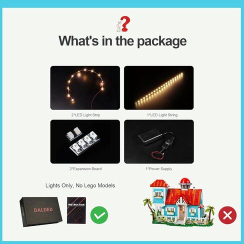 Light Kit Compatible with Lego Lilo and Stitch Beach House, LED Lighting Decoration Compatible with Lego 43268 Building Set - No Model Only Light in Kuwait
