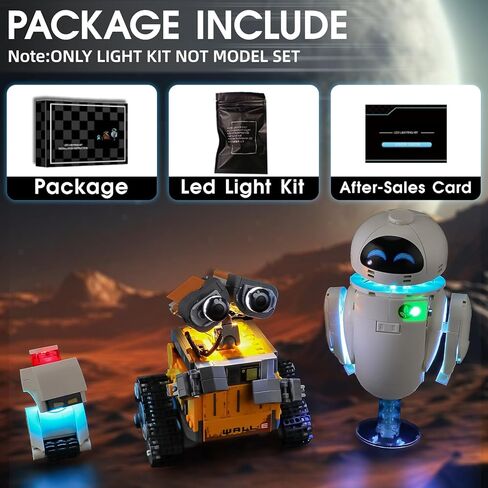 ضوء LED لمجموعة Lego 43279 Wall-E وEVE، مجموعة إضاءة متوافقة مع نموذج مكعبات البناء Lego 43279، غير متضمنة مجموعة النموذج in Kuwait