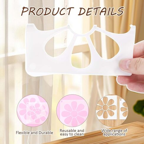 Daisy Flower Stencils for Painting on Walls, 7 Pcs 3.1-7.7 Inch Flower Stencils Reusable Paint Art Stencil Floral Art Templates for DIY Crafts, Canvas, Wood in Saudi Arabia