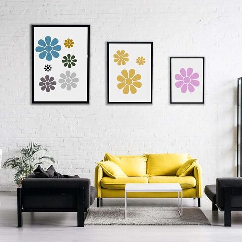 Daisy Flower Stencils for Painting on Walls, 7 Pcs 3.1-7.7 Inch Flower Stencils Reusable Paint Art Stencil Floral Art Templates for DIY Crafts, Canvas, Wood in Saudi Arabia
