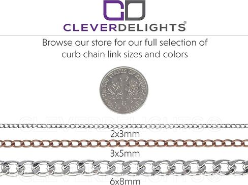 سلسلة كبح CleverDelights السائبة - وصلة 6 × 8 مم - 10 أقدام - لون ذهبي شامبانيا in Saudi Arabia