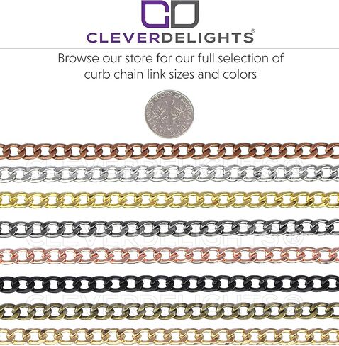 سلسلة كبح CleverDelights السائبة - وصلة 6 × 8 مم - 10 أقدام - لون ذهبي شامبانيا in Saudi Arabia
