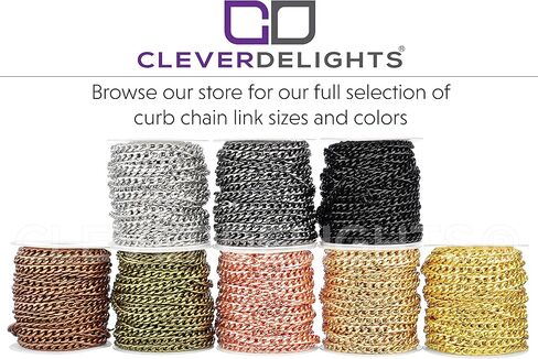 سلسلة كبح CleverDelights السائبة - وصلة 6 × 8 مم - 10 أقدام - لون ذهبي شامبانيا in Saudi Arabia