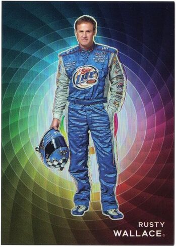 Rusty Wallace 2023 Panini Prizm Racing COLOR WHEEL (حالة نادرة SSP) Prizm Rare NASCAR بطاقة التداول القابلة للجمع #4 in Kuwait