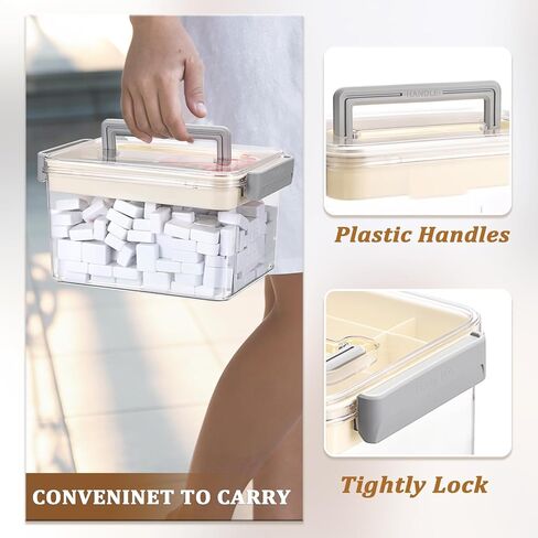Mahjong Case Only, Empty Mahjong Tiles Storage Box with Removable Tray, Plastic Mahjong Tile Holder for 160-200 Tiles, Large Capacity Game Accessories Organizer for Home Party Gatherings in Saudi Arabia