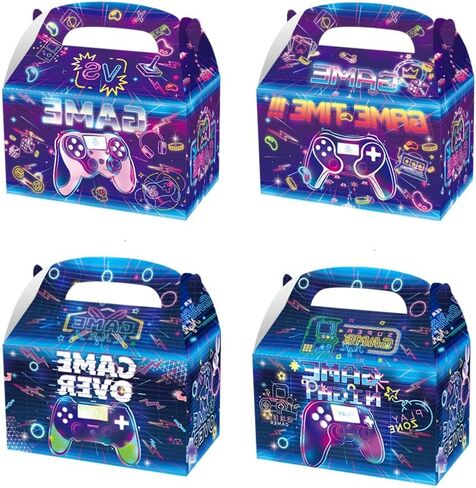 16 Pieces Video Game Party Gift Boxes Gamer Party Goodies Boxes Bags for Video Game On Gaming Birthday Party Decorations Supplies in Saudi Arabia