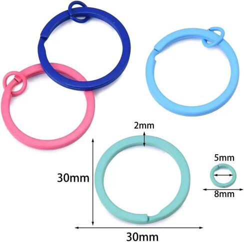 20Pcs Metal Split Key Rings, Multi-Colored, 30mm for Home Office Car Keys, Crafts Projects in Saudi Arabia