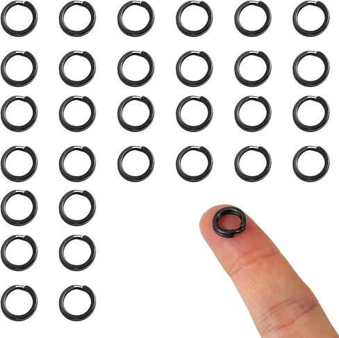 30pcs Split Jump Ring, 0.39in Stainless Steel Round Keyring Pet Collar Dog Tags Rings for Making Jewelry Crafts Keychains & Car Keys Organization in Saudi Arabia