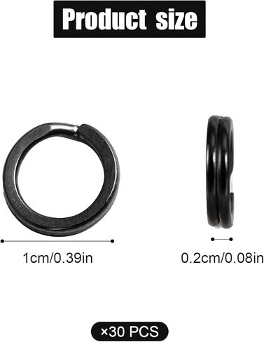 30pcs Split Jump Ring, 0.39in Stainless Steel Round Keyring Pet Collar Dog Tags Rings for Making Jewelry Crafts Keychains & Car Keys Organization in Saudi Arabia
