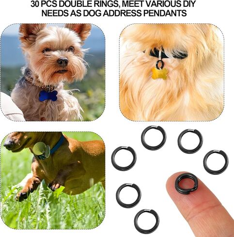 30pcs Split Jump Ring, 0.39in Stainless Steel Round Keyring Pet Collar Dog Tags Rings for Making Jewelry Crafts Keychains & Car Keys Organization in Saudi Arabia