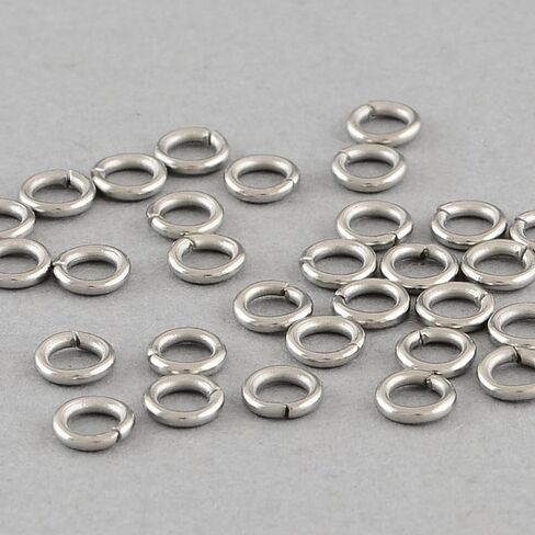 50 pcs Stainless Steel Open Jump Rings 8x1.2mm Split Hoop Circle Rings Connector for Jewelry Making Necklaces Bracelet Earrings Keychain DIY Craft Supplies Accessories in Saudi Arabia