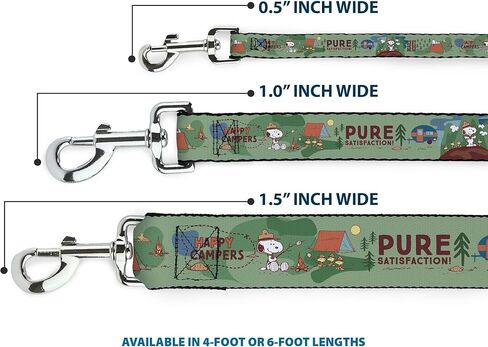 Peanuts Worldwide LLC Pet Leash, Dog Leash, Peanuts Happy Camper Beagle Scouts Scenes, 6 Feet Long 1.0 Inch Wide in Saudi Arabia