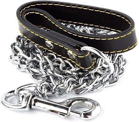 Omni Premium Heavy Duty Extra Thick Links(4.0mm) Dog Chain Leash, 72 Inches (72"), 6 Feet (6') Faux Leather Handle for Medium Size Dogs or Large Dogs in Saudi Arabia