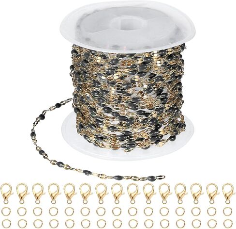 PATIKIL Stainless Steel Jewelry Chain, 16Ft 2mm Purple Enamel Link Cable Chains for Necklace Earring Bracelet Findings Jewelry Making Trucker Hat Chains, Silver/Purple in Saudi Arabia
