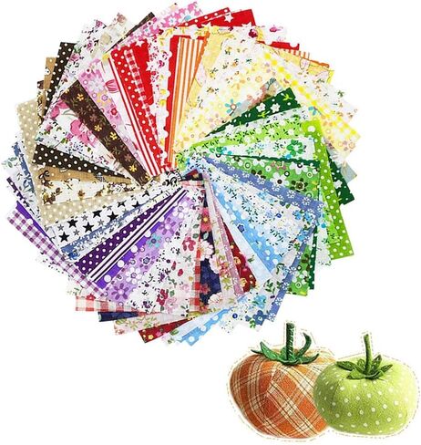 60 Pcs 4" x 4"(10cm x 10cm) Assorted Craft Fabric Bundle Squares Patchwork Fabric Sets for DIY Sewing Scrapbooking Quilting Dot Pattern in Saudi Arabia