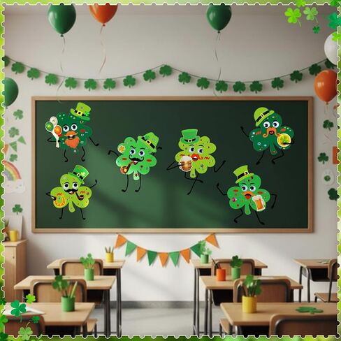 Thyle 24 Sets St. Patrick's Day Craft Kits DIY St. Patrick's Day Shamrock Sticker Crafts Make Your Own Irish Lucky Shamrock Clover Card Bulk Set for Irish Classroom Home Activities Party Favors in Saudi Arabia