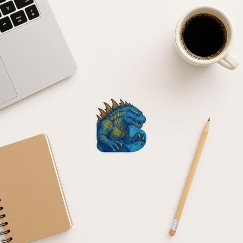 (3 Pack) Post-Impressionist Gogh Style Zilla 1998 Godzilla Sticker (3" x 3") in Saudi Arabia