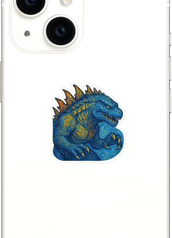 (3 Pack) Post-Impressionist Gogh Style Zilla 1998 Godzilla Sticker (3" x 3") in Saudi Arabia