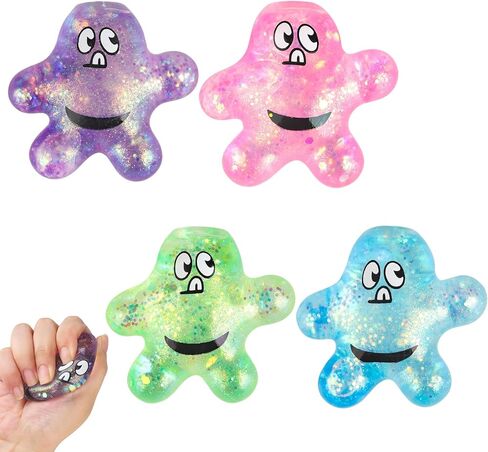 Taba Squishy Toys ，4Pack Marine Life - Starfish Kawaii Stress Relief Fidget Sensory Toys, Soft Silicone Squeeze Gifts for Children, Teens, and Adults in Saudi Arabia