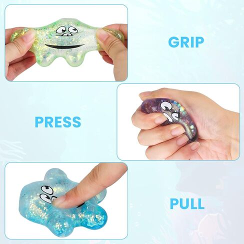 Taba Squishy Toys ，4Pack Marine Life - Starfish Kawaii Stress Relief Fidget Sensory Toys, Soft Silicone Squeeze Gifts for Children, Teens, and Adults in Saudi Arabia