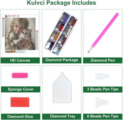 مجموعات الطلاء الماسي من Kulvci للقطط البالغة، مجموعات فنية ماسية للمبتدئين، فن خرز ماسي 5D DIY، حفر كامل دائري الجوهرة ديكور منزلي 12 × 12 بوصة in Kuwait