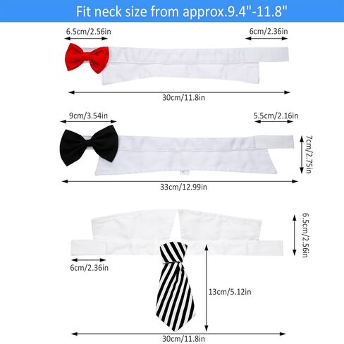 Syhood 4 Pieces Pet Bow Tie Adjustable Pet Neck Tie Costume Formal Cats Puppy Grooming Ties Dog Collar for Small Dogs Party Accessories (S,Black, Red, Red White, Blue White) in Kuwait