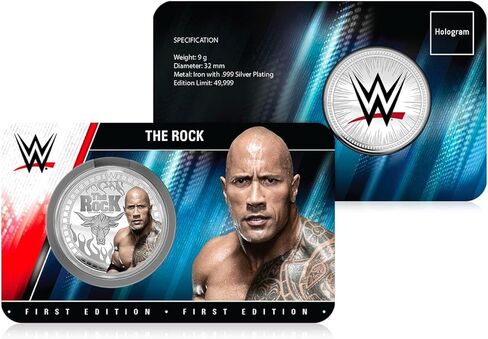 عملة FANTASY CLUB The Rock WWE مقاس 32 مم الرسمية القابلة للتجميع - تكريمًا لبطل الشعب والنجم العالمي - إصدار محدود للمعجبين وهواة الجمع in Saudi Arabia
