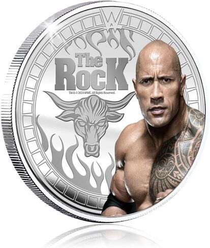 عملة FANTASY CLUB The Rock WWE مقاس 32 مم الرسمية القابلة للتجميع - تكريمًا لبطل الشعب والنجم العالمي - إصدار محدود للمعجبين وهواة الجمع in Saudi Arabia