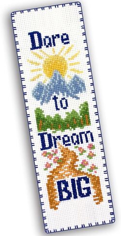 Povitrulya Counted Cross Stitch kit Dare to Dream Big - Embroidery Set for DIY Bookmark in Saudi Arabia