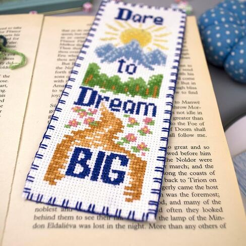 Povitrulya Counted Cross Stitch kit Dare to Dream Big - Embroidery Set for DIY Bookmark in Saudi Arabia