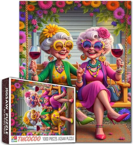 Old Woman Jigsaw Puzzle 1000 Piece Sisters for Adult Ladies Friends Puzzle Grandma Puzzles Seniors Jigsaw Puzzle Challenging for Adult Gifts for Friends and Family 19.7 x 27.6 Inch in Saudi Arabia