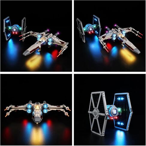 طقم إضاءة LED من Kyglaring لمجموعة بناء Lego TIE Fighter & X-Wing Mash-up 75393، ملحقات الإضاءة لشاشة TIE Fighter & X-Wing Mashup، (الأضواء فقط، الطراز غير متضمن)، الإصدار الكلاسيكي in Saudi Arabia