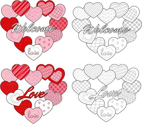 24 Pcs Valentine's Day Coloring Wreath Crafts for Kid, Color Your Own Heart Crafts, DIY Paper Valentine's Day Wreath for Classroom Activities Fall Theme Games in Saudi Arabia