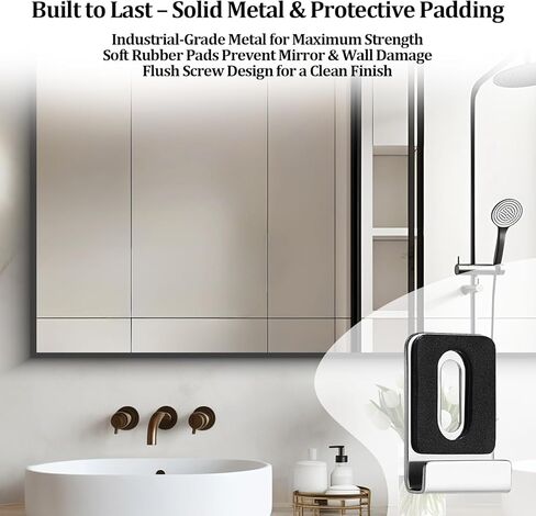 Metal Mirror Holder J-Hook Clips with Screws & Anchors Metal Mirror Clips for Bathroom, Gym, Office Secure Mounting for Large Framed Mirrors, Pictures, Signs (Black，6 Pack) in Saudi Arabia