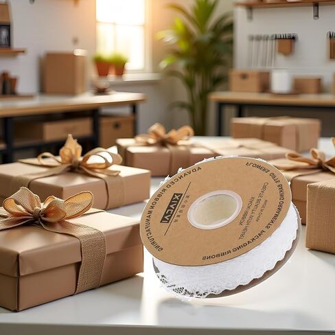 Cream White Lace Trim Ribbon 1.2 Inch Wide×50 Yards lace Fabric Vintage Pattern Roll Ribbons - Perfect for Gift Wrapping, Crafts,Flower Design,Sewing, and Party Decorations Sewing Lace in Saudi Arabia