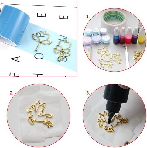 1 Roll Craft Resin Tape Epoxy Backing Tape Crafting Mould Adhesive for Epoxy Resin Pendant Frame Making in Saudi Arabia