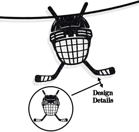 Ice Hockey Happy Birthday Banner, Boy Girl Ice Hockey Birthday Party Decorations, Hockey Fans Bday Decoration Supplies, Sport Themed Bday Banner Black Glitter in Saudi Arabia